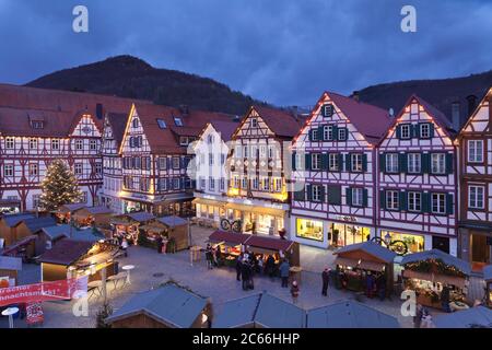 Weihnachtsmarkt, Bad Urach, Baden-Württemberg, Deutschland Stockfoto