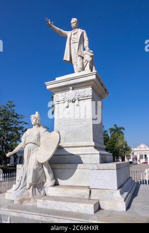 Kuba, Havanna, Cienfuegos, Statue von José Martí im Parque José Martí Stockfoto