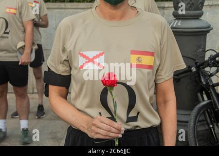 Madrid, Spanien. Juli 2020. Am Montag (6. Juli) fand in Madrid ein Gedenkgottesdienst zum Gedenken an die Opfer des Coronavirus statt.Königin Letizia und König Felipe VI. Nahmen an dem Gottesdienst in der Kathedrale von Almudena Teil. Im Bild der Vizebürgermeister Begoña Villacís. (Foto von Alberto Sibaja/Pacific Press) Quelle: Pacific Press Agency/Alamy Live News Stockfoto