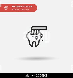 Einfaches Vektorsymbol zum Zähneputzen. Illustration Symbol Design Vorlage für Web mobile UI Element. Perfekte Farbe modernes Piktogramm auf bearbeitbaren Strich. Symbole zum Zähneputzen für Ihr Geschäftsprojekt Stock Vektor