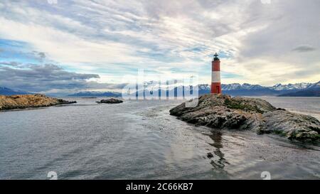 Leuchtturm auf einer Insel, Ushuaia, Argentinien Stockfoto