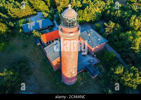 Leuchtturm am "arsser Ort', nördlichsten Punkt der Halbinsel Fischland-Darß-Zingst, Ostsee Stockfoto