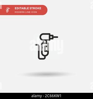 Einfaches Vektorsymbol für Dental Drill. Illustration Symbol Design Vorlage für Web mobile UI Element. Perfekte Farbe modernes Piktogramm auf bearbeitbaren Strich. Dental Drill Icons für Ihr Geschäftsprojekt Stock Vektor