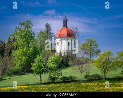 Buschelkapelle in der Nähe von Ottobeuren, Unterallgäu, Schwaben, Bayern, Deutschland, Europa Stockfoto