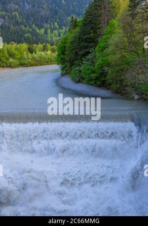 Lechfall, Lechfall, Füssen, Ostallgäu, Allgäu, Schwaben, Bayern, Deutschland, Europa Stockfoto