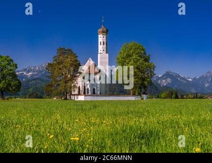 Wallfahrtskirche St. Coloman bei Füssen, Ostallgäu, Allgäu, Bayern, Deutschland, Europa Stockfoto