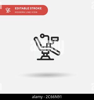 Zahnarztstuhl einfaches Vektor-Symbol. Illustration Symbol Design Vorlage für Web mobile UI Element. Perfekte Farbe modernes Piktogramm auf bearbeitbaren Strich. Zahnarztstuhl Icons für Ihr Business-Projekt Stock Vektor