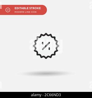 Rabatt einfaches Vektor-Symbol. Illustration Symbol Design Vorlage für Web mobile UI Element. Perfekte Farbe modernes Piktogramm auf bearbeitbaren Strich. Rabattsymbole für Ihr Geschäftsprojekt Stock Vektor