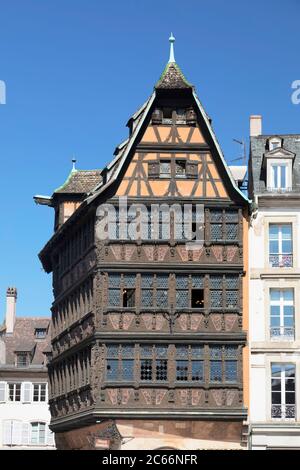 Kammerzell Haus am Münsterplatz, UNESCO Weltkulturerbe, Straßburg, Elsass, Grand Est Region, Frankreich Stockfoto