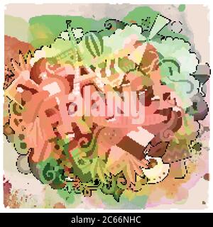 Cartoon Vektor Hand gezeichnet Doodle Frankreich Illustration Stock Vektor