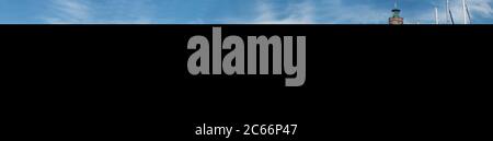 Lindau, Bayern, Deutschland, Hafen auf der Insel Lindau am Bodensee, Panoramabild. Stockfoto