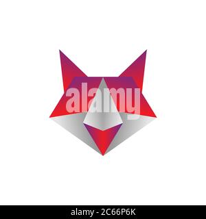 origami Fuchs bunte Vektor Design Vorlage Illustration Stock Vektor