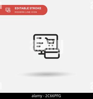 Einfaches Vektor-Symbol für Online-Shopping. Illustration Symbol Design Vorlage für Web mobile UI Element. Perfekte Farbe modernes Piktogramm auf bearbeitbaren Strich. Online-Shopping-Symbole für Ihr Geschäftsprojekt Stock Vektor