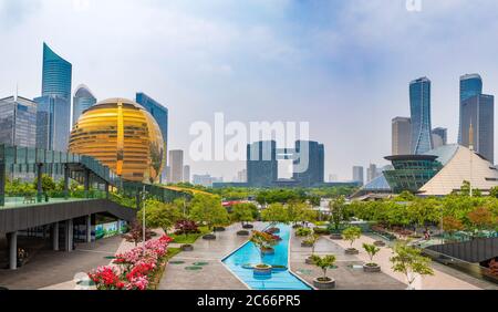 China, Hangzhou, jianggan Bezirk, qianjiang neue Stadt Panorama Stockfoto
