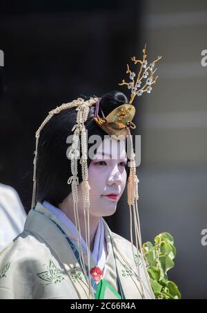 Japan, Kyoto City, AOI Matsuri, Festival, Lady of the Court Parading Stockfoto