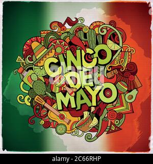 Cinco de Mayo farbenfrohe Festbotschaft Stock Vektor