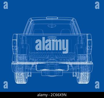 Silhouetten des Autos. 3D-Illustration Stockfoto