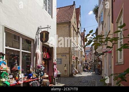 Straße im historischen Schnoor-Viertel, Bremen, Deutschland Stockfoto