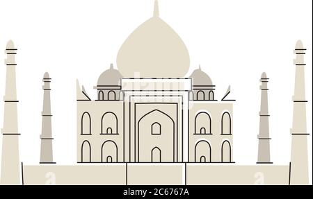 Berühmte Tempel und Denkmäler von indien Vektor-Illustration Design Stock Vektor