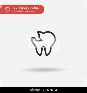 Einfaches Vektorsymbol für gebrochene Zähne. Illustration Symbol Design Vorlage für Web mobile UI Element. Perfekte Farbe modernes Piktogramm auf bearbeitbaren Strich. Bro Stock Vektor