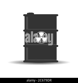 Fass radioaktiver Abfälle ist ein einfaches Vektor-Symbol für ein thematisches Design, isoliert auf einem weißen Hintergrund Stock Vektor