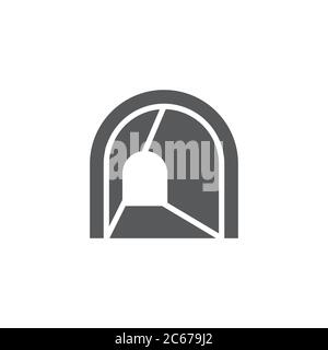Symbol für Tunnelvektor auf weißem Hintergrund isoliert Stock Vektor