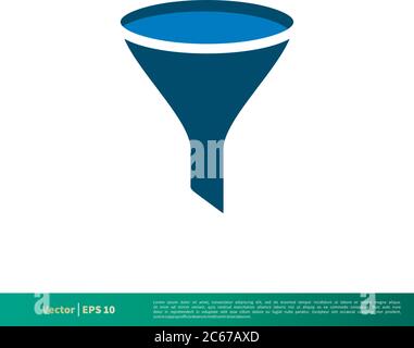 Trichter, Filter Symbol Vektor Logo Vorlage Illustration Design. Editierbarer Vektor EPS 10. Stock Vektor