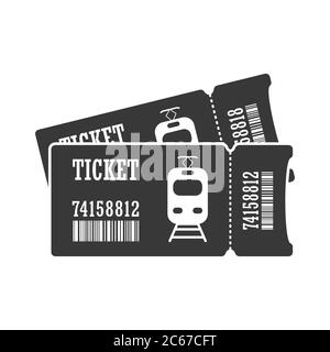 Fahrkarte für einen Elektrozug oder eine Straßenbahn. Einfaches Vektorsymbol auf weißem Hintergrund für Websites und Apps isoliert Stock Vektor