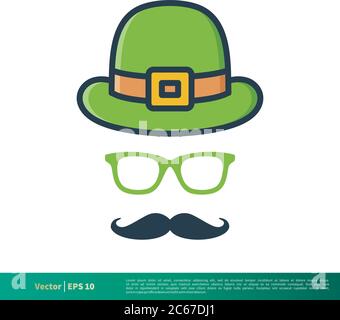 St. Patrick's Day Icon Vektor Logo Vorlage Illustration Design. Editierbarer Vektor EPS 10. Stock Vektor