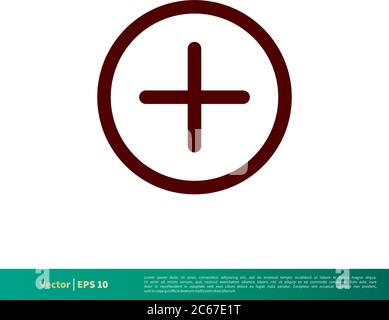 Plus Icon Vektor Logo Vorlage Illustration Design. Editierbarer Vektor EPS 10. Stock Vektor