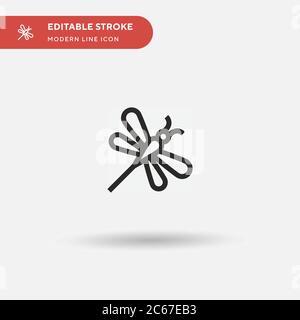 Einfaches Dragonfly-Vektorsymbol. Illustration Symbol Design Vorlage für Web mobile UI Element. Perfekte Farbe modernes Piktogramm auf bearbeitbaren Strich. Dragonfly-Symbole für Ihr Geschäftsprojekt Stock Vektor