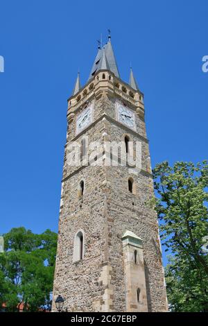 St. Stephen Tower (Turnul St. Stefan), Baia Mare, Nagybánya, Maramures Region, Rumänien, Szent István-torony Stockfoto