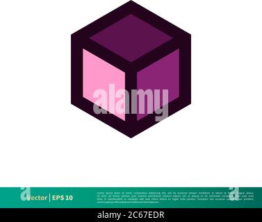 Cube Icon Vektor Logo Vorlage Illustration Design. Editierbarer Vektor EPS 10. Stock Vektor