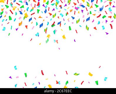 Abstrakter Hintergrund mit bunten fallenden Konfetti. Vektorgrafik. Stock Vektor