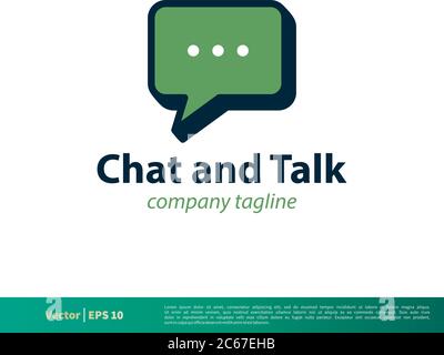 Chat, Talk, Speech Bubble Icon Vektor Logo Template Illustration Design. Editierbarer Vektor EPS 10. Stock Vektor
