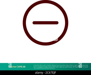 Negative / Minus Symbol Vektor Logo Vorlage Illustration Design. Editierbarer Vektor EPS 10. Stock Vektor