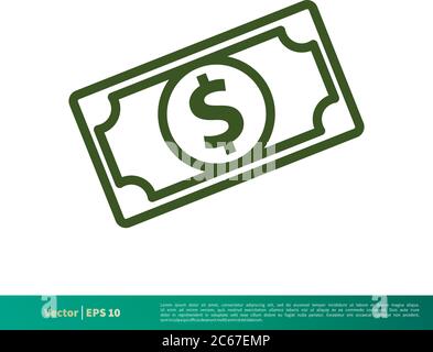 Geld Symbol Vektor Logo Vorlage Illustration Design. Editierbarer Vektor EPS 10. Stock Vektor