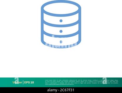 Datenbank-Server-Symbol Vektor Logo Vorlage Illustration Design. Editierbarer Vektor EPS 10. Stock Vektor