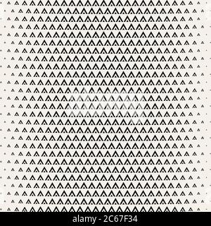 Geometrisches Monochrom-Muster. Endlose Komposition aus Dreiecken. Hipster-Druck. Vektorgrafik. Stock Vektor