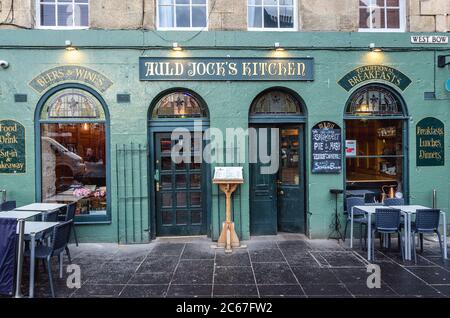 Auld Jock's Kitchen Cafe in Edinburgh, der Hauptstadt von Schottland, Teil von Großbritannien Stockfoto