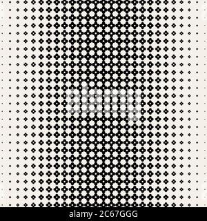 Unendlich. Monochromes Raster mit einer Dicke, die sich in Richtung der Mitte ändert. Wiederholen geometrische Fliesen aus Blumen. Vektorgrafik. Stock Vektor