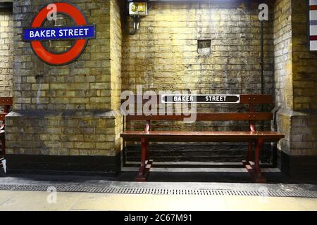 U-Bahn-Station Baker Street, London Stockfoto