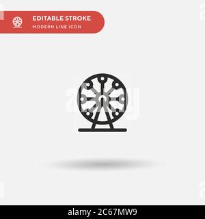 Einfaches Vektorsymbol für das Riesenrad. Illustration Symbol Design Vorlage für Web mobile UI Element. Perfekte Farbe modernes Piktogramm auf bearbeitbaren Strich. Riesenrad-Symbole für Ihr Geschäftsprojekt Stock Vektor