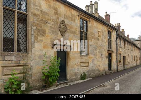 Die historischen Häuser in New Street, Mells, Somerset, England, Großbritannien Stockfoto