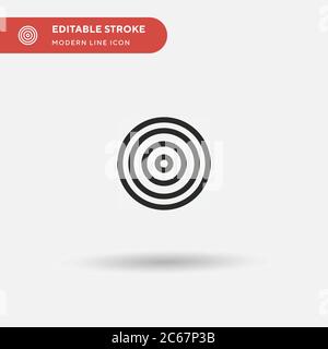Einfaches Vektorsymbol für Bullseye. Illustration Symbol Design Vorlage für Web mobile UI Element. Perfekte Farbe modernes Piktogramm auf bearbeitbaren Strich. Bullseye-Icons für Ihr Business-Projekt Stock Vektor