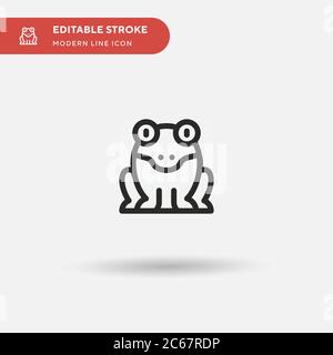 Bullfrog einfaches Vektor-Symbol. Illustration Symbol Design Vorlage für Web mobile UI Element. Perfekte Farbe modernes Piktogramm auf bearbeitbaren Strich. Bullfrog Icons für Ihr Business-Projekt Stock Vektor