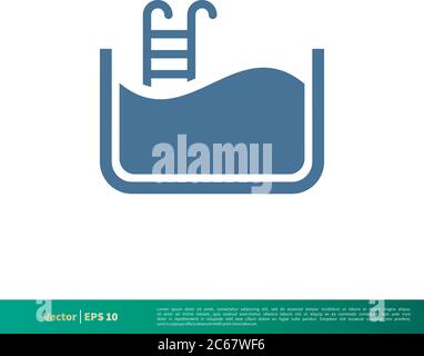 Wasserbehälter Symbol Vektor Logo Vorlage Illustration Design. Editierbarer Vektor EPS 10. Stock Vektor