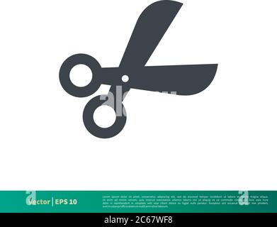 Scissor Icon Vektor Logo Vorlage Illustration Design. Editierbarer Vektor EPS 10. Stock Vektor