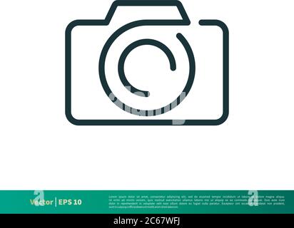 Kamera Symbol Vektor Logo Vorlage Illustration Design. Editierbarer Vektor EPS 10. Stock Vektor