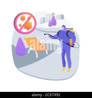 Public Place Sanitising abstrakte Konzept Vektor Illustration. Stock Vektor